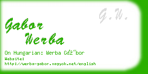 gabor werba business card